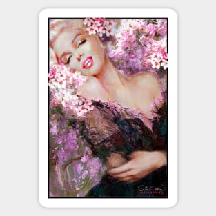 Marilyn Cherry Blossoms Pink Sticker